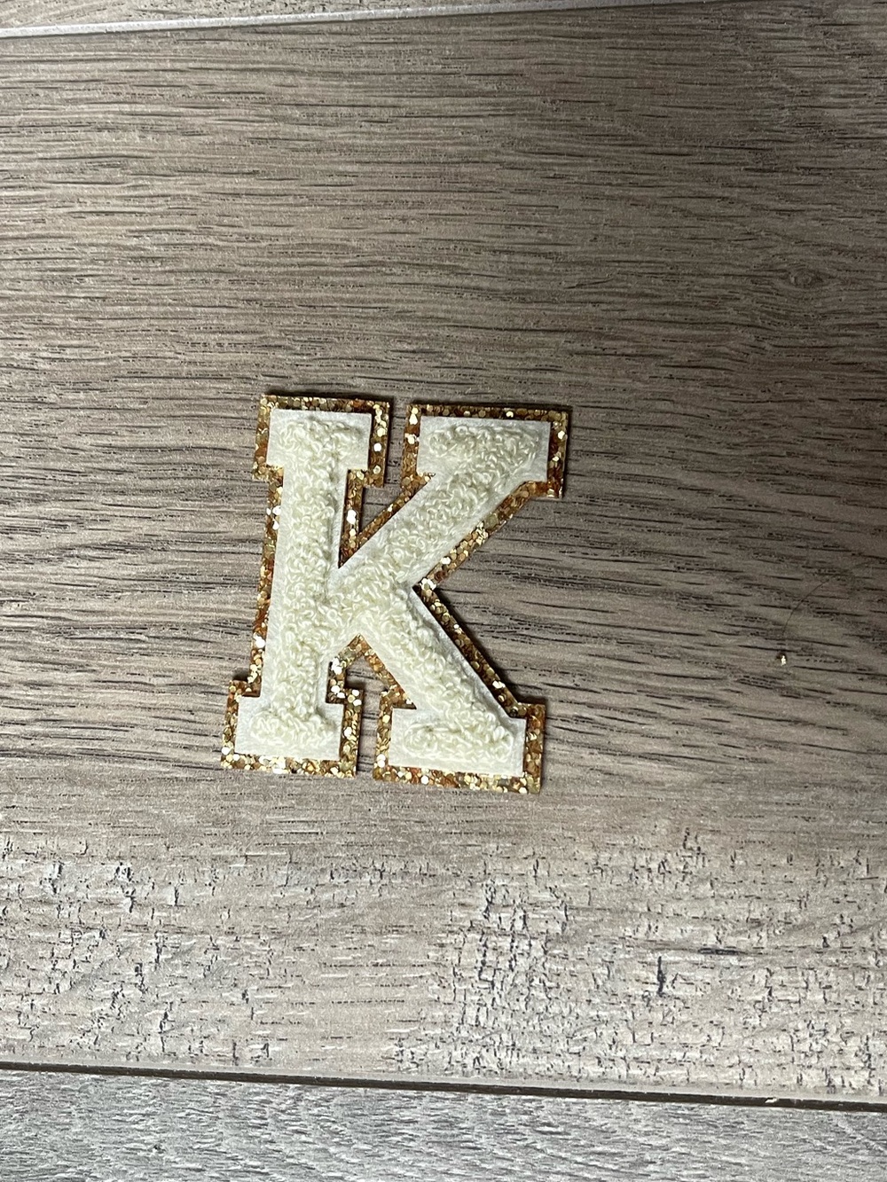Stoney clover lane buttercream glitter varsity K patch